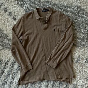 Polo by Ralph Lauren Men's Tan Long Sleeve Polo Shirt